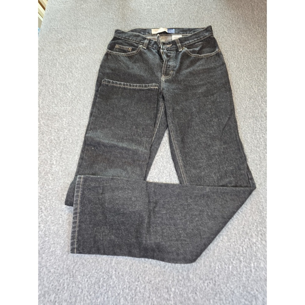 GAP Jeans Womens 4R Boot Cut Black Stretch Mid Rise Long And Lean Flare